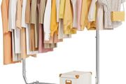 Heavy Duty Clothing Rack Load 350 LBS, Rolling Garment Rack with Wheels and Extendable Rod Chrome