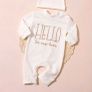 1 to 3 months hello world baby grow and matching hat Image 2