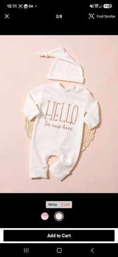 1 to 3 months hello world baby grow and matching hat