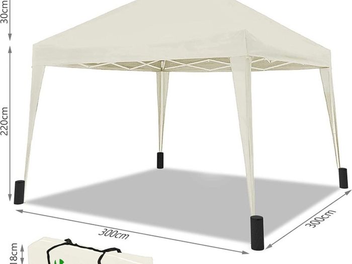 3x3m Pop Up Gazebo with 4 Leg Weight Bags, Folding Party Tent for Garden Outdoor, White (FREE POSTAGE)