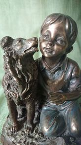 Veronese bronze figurine Boy with Dog