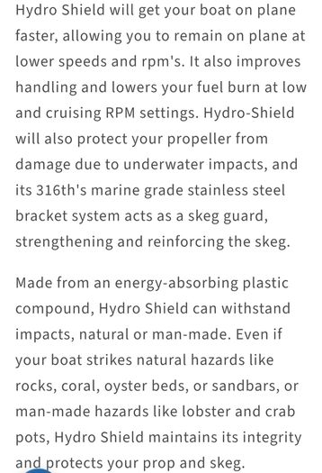 Hydroshield outboard fin