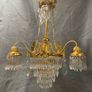 FLAS SALE ! WAS 850 NOW 650 ! Beautiful French Brass & Crystal Chandelier. Image 5