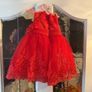 red baby girls dress with matching headband Image 2