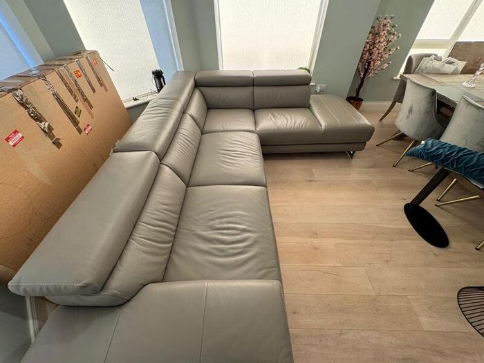 Natuzzi Editions Leather Corner Sectional Sofa