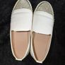 White Slip-On Shoes with Rhinestone Detail Image 2