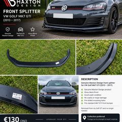 Genuine Maxton Design Front Splitter VW Golf Mk7 GTI