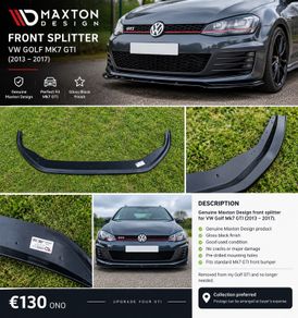Genuine Maxton Design Front Splitter VW Golf Mk7 GTI