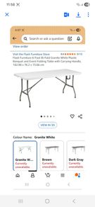 large white fold out table