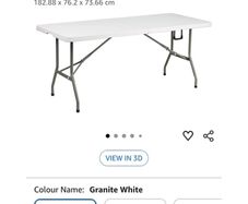 large white fold out table