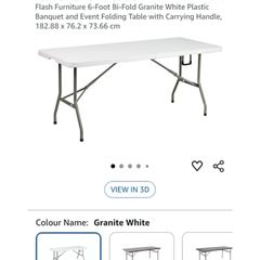 large white fold out table