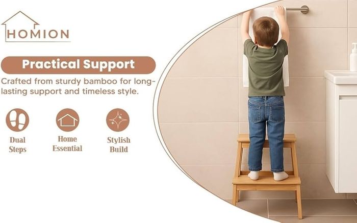 Step Stool 2 Tier Foot stool Suitable Kitchen Sink/Bath Stool/Bathroom Sink Assistance/Office Stool