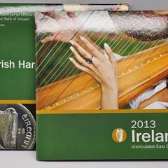 Ireland 2013 Coin Set in Original Folder The Irish Harp 2 Euro to 1 Cent