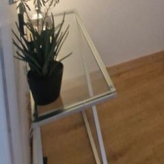 Table with glass top set in Crome