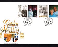 1997 Isle of Man Golden Wedding of Queen Elizabeth II and Prince Philip Commemorative Stamps First Day Cover (FDC)
