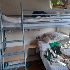 Bed with desk