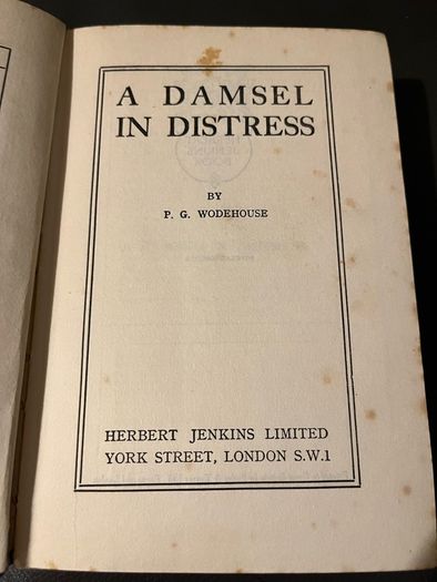 Antique A Damsel in Distress by P. G. Wodehouse book