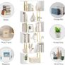 Geometric Bookcase, S Shaped Bookshelf 6-Tier Book Shelves for Bedroom, Modern Wood Decorative Display Shelf Tall Book Case for Home Office, Gold and White Image 3