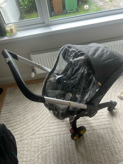 doona car seat/stroller.  plus rain cover