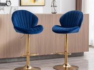 main image for ad Set of 2 Luxury Bar Stools swivel with a stunning gold chrome base