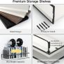 White Floating Shelves Wall Mounted Set of 2 With 18kg Weight Capacity, Hanging Wall shelves for Bedroom, Kitchen, Bathroom, Living Room, Home Office, Storage Organiser - Solid Wood Shelf Image 3