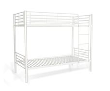 White Metal Single Bunk Bed Frame