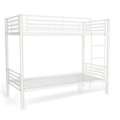 White Metal Single Bunk Bed Frame