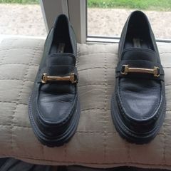 Dune black leather loafer