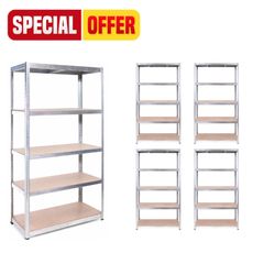 5x bays of galvanised flatpacked shelving