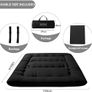 Japanese Floor Futon Mattress, Thicken Tatami Sleeping Pad Foldable Roll Up Dormitory Mat Pad Floor Lounger Pillow Bed (Double,Black) Image 3