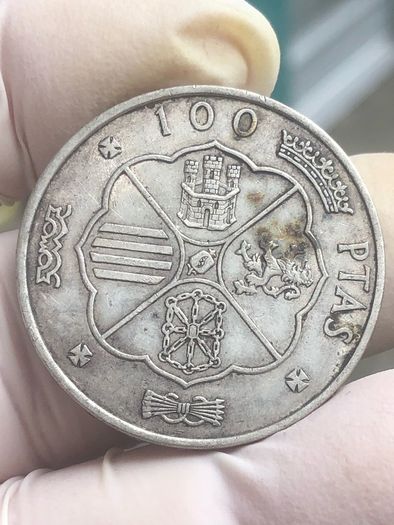 Spain Silver 100 Pesetas 1966 (68) Francisco Franco