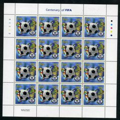 2004 Ireland Centenary of FIFA Commemorative Stamp Sheetlet Plate 1A1A1A1A Mint Never Hinged (MNH)