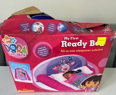 Children's blow up airbed with pump included (Free girls clothes/items for first buyer to offer asking price on this)