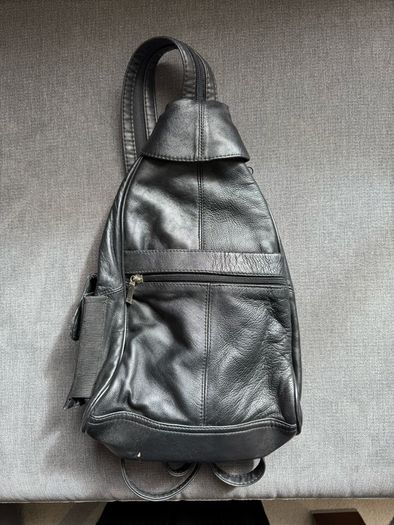 Black Leather Rucksack