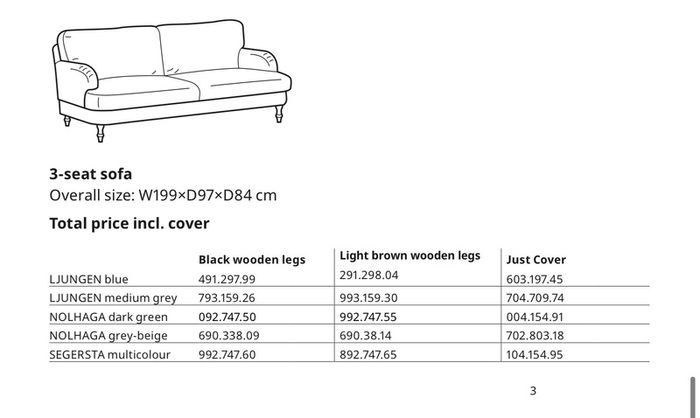 Ikea Stocksund 3 seater sofa (with extra covers)