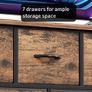 Chest of Drawers for Bedroom with 7 Drawers, Fabric Storage Drawer, Tall Brown Hallway Storage Unit Image 3