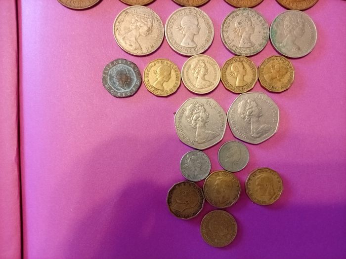 Vintage Pre-Decimal British Coin Job Lot (Pennies, 3d, Shillings & 1973 EEC 50p)