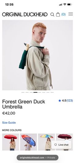New Original Duck Head Umbrella In Forest Green