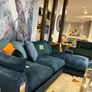 Velvet sofa with right hand chaise end Image 2