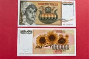 Yugoslavia 100,000  Dinara 1993  Pick 118. ( Uncirculated )