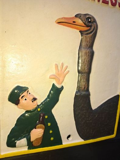 Guinness ostrich  cast iron sign