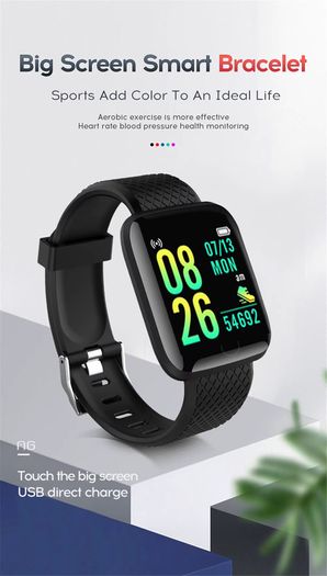 Multifunction Smart Watch Kid Men Woman Message Remind Music Control Sport Step Calories 116 Smartwatch Alarm Clock