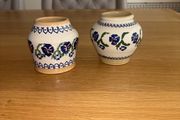 Nicholas Mosse Retired Set of 2 Blue Pansy Bud Vases