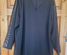 Zizzi black tunic with glitter detail sz 24/26