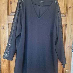 Zizzi black tunic with glitter detail sz 24/26