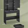 LED Dressing Table with Lighting, Mirror with LED, 2 Drawers Adjustable Shelves Black Ink 3 Colours with Adjustable Brightness Image 2