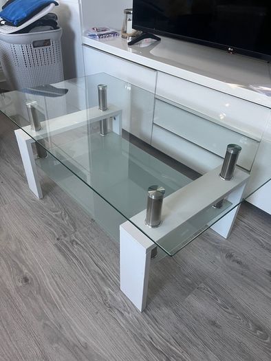 Glass coffee table