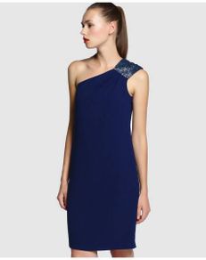 Brand New one shoulder crepe short dress