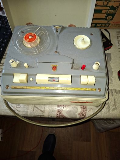 1960s Philips EL 3541 Vintage Reel-to-Reel Tape Recorder with cables Untested, Postage Available or Collection