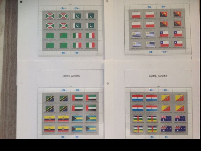 Stamp collection UN New York flag sheetlets